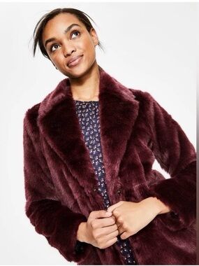 Boden Boxgrove Faux Fur Coat• NWOT • 6